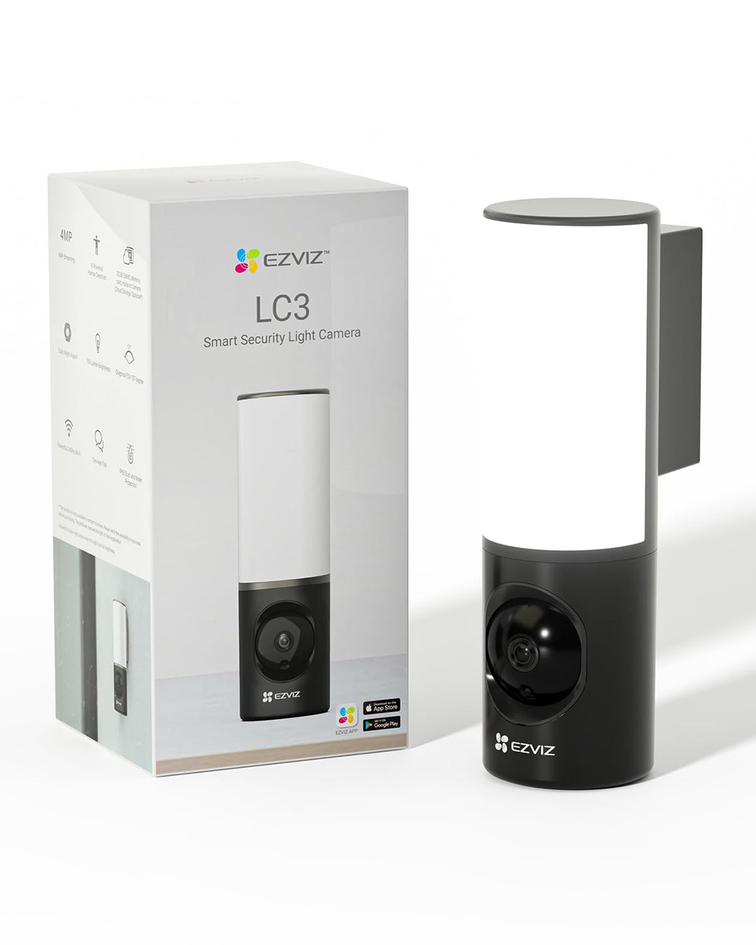 Wi-Fi Akıllı Duvar Işığı Kamerası | Gece Görüşlü LED Lamba + Güvenlik Kamerası | EZVIZ LC3