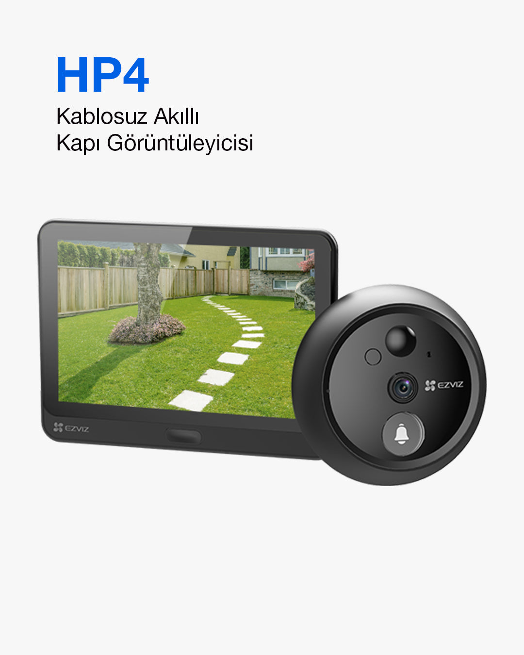 Wi-Fi Görüntülü Kapı Zili | Akıllı Kapı Kamerası + Video Zil | Hareket Algılama Mobil Kontrol | EZVIZ HP4