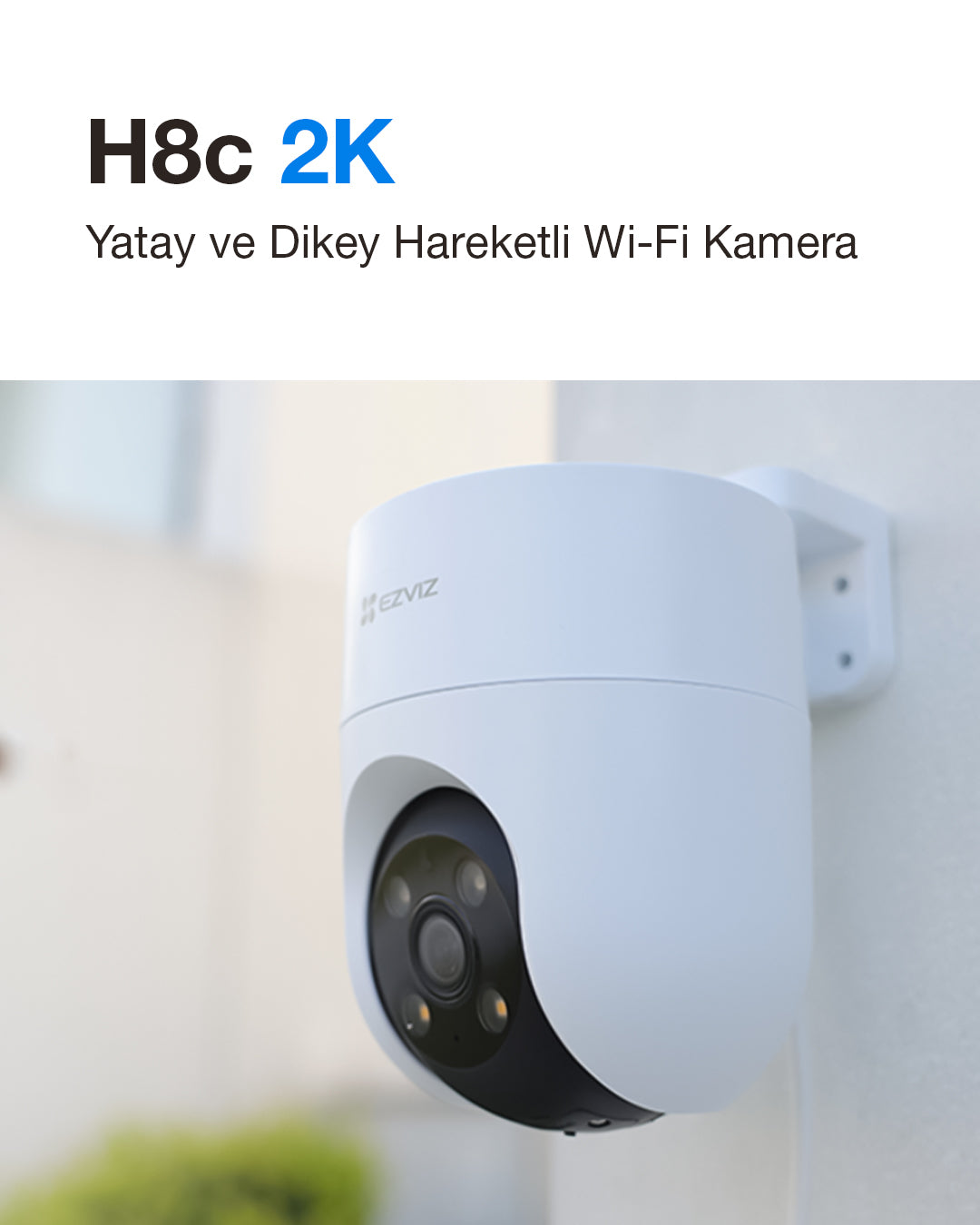 Yatay Dikey Hareketli Akıllı Ev Kamerası | Pan-Tilt | HD Video Mobil Kontrol | EZVIZ H8c