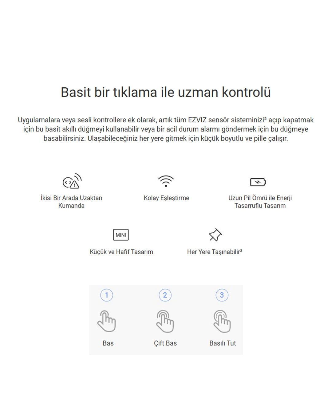 Akıllı Düğme | Uzaktan Kontrol Acil Durum Butonu | Smart Button | Emergency Button | EZVIZ T3C