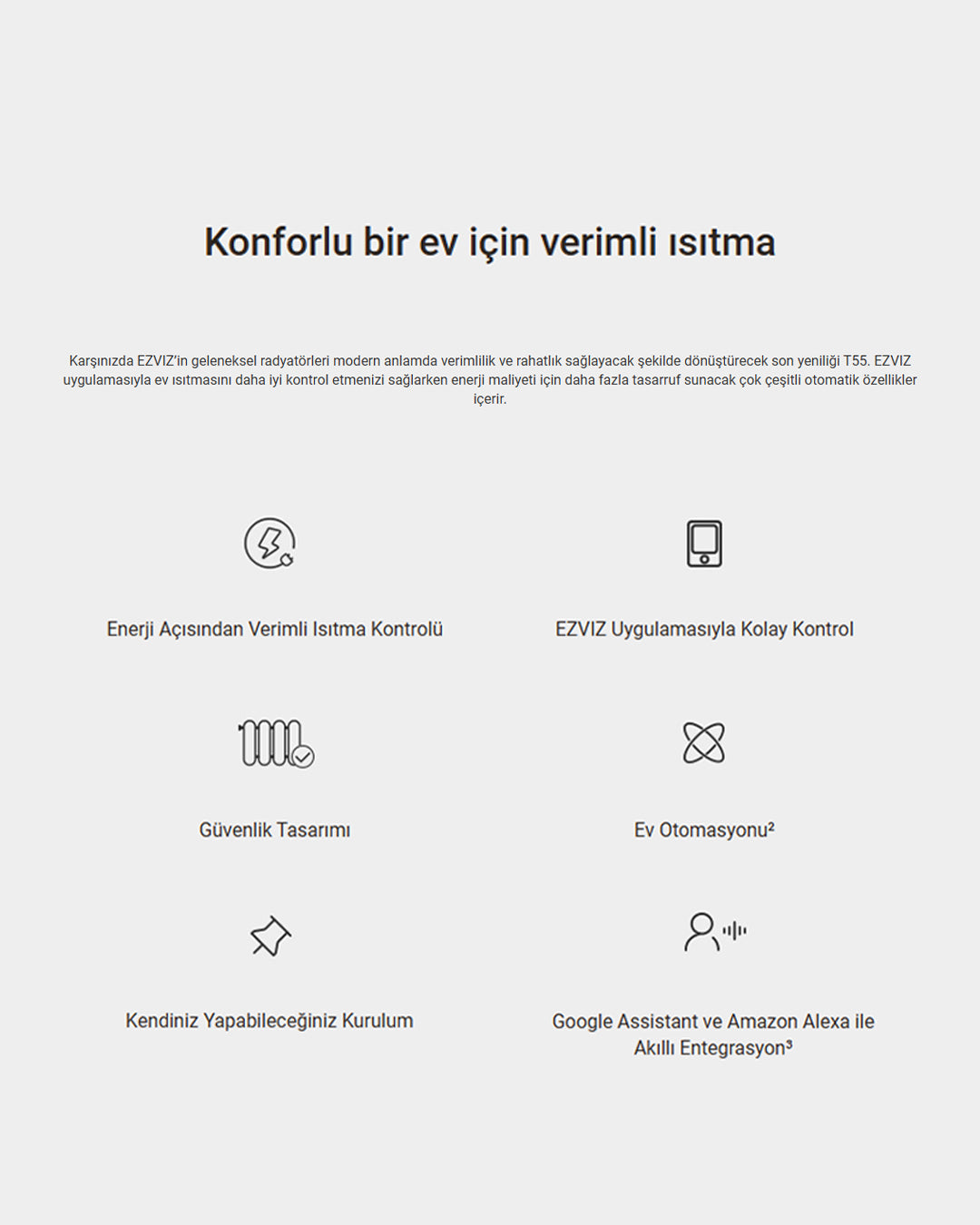 Wi-Fi Akıllı Radyatör Termostatı | Smart Radiator Valve | Enerji Tasarrufu Mobil Kontrol | EZVIZ T55