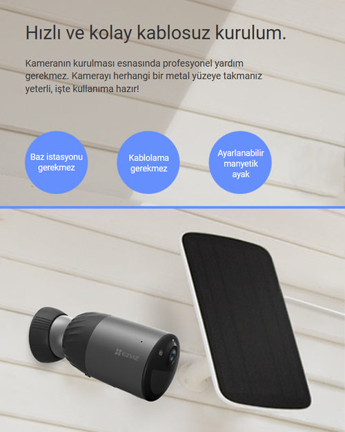 Akıllı Dış Mekan Güvenlik Kamerası | Gece Görüşlü Suya Dayanıklı Wi-Fi Kamera | EZVIZ eLife 2K+