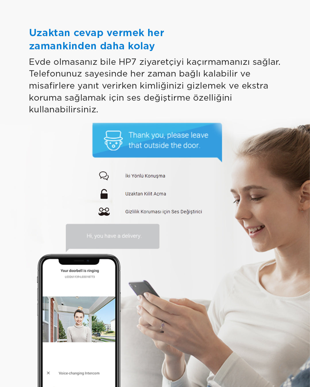 Villa girişinizi akıllı hale getirin! EZVIZ HP7 görüntülü diyafon ile kapınızı her yerden görün, konuşun ve yönetin. Gelişmiş hareket sensörü ve mobil bildirim özelliğiyle üstün güvenlik!