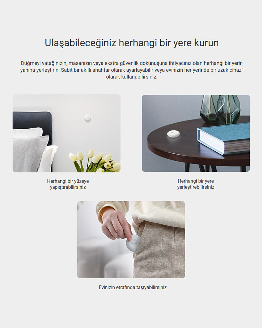 Akıllı Düğme | Uzaktan Kontrol Acil Durum Butonu | Smart Button | Emergency Button | EZVIZ T3C