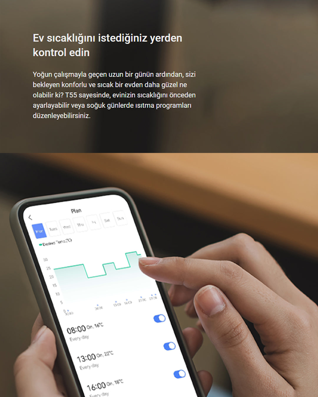 Wi-Fi Akıllı Radyatör Termostatı | Smart Radiator Valve | Enerji Tasarrufu Mobil Kontrol | EZVIZ T55