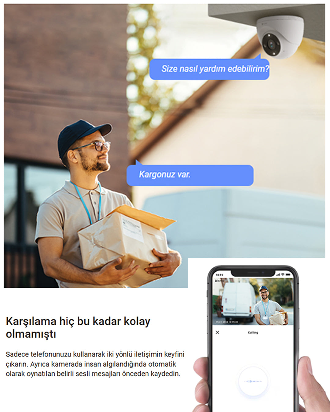 Wi-Fi Dome Güvenlik Kamerası | Akıllı Ev Kamerası | Kablosuz Gece Görüşlü Kamera | EZVIZ H4